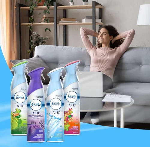 Miniatura 4 de Febreze Ambientador y eliminador de olores en aerosol, surtido de aromas Febreze y desodorante para baño, original, Island Fresh, Linen Sky