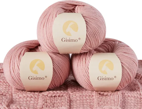 Miniatura 53 de 100% lana merino para tejer y ganchillo, hilo lujoso y suave de 6 cabos para tejer y crochet a mano, 1.76 oz/50 g, 127 yardas/116 metros