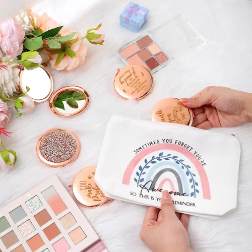 Miniatura 5 de Kathfly 10 piezas de regalos de la semana de CNA, espejo compacto a granel, regalos de agradecimiento para mujeres, espejo de maquillaje plegable