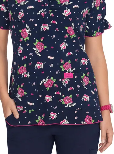 Miniatura 3 de KOI Betsey Johnson B126PR - Camiseta médica Canola para mujer