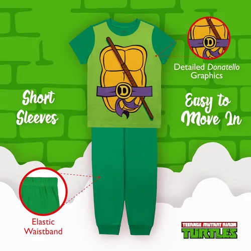 Miniatura 4 de Nickelodeon Conjunto de pijama de algodón ajustado de 2 piezas para adultos, tortugas ninja mutantes