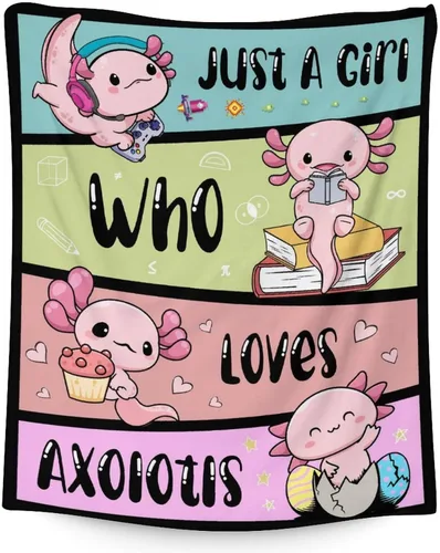 Miniatura 29 de Axolotl - Manta para niñas, tamaño de regazo de 30 x 40 pulgadas, suave, mullida, acogedora, para regalo, manta colorida y bonita para sofá, sala