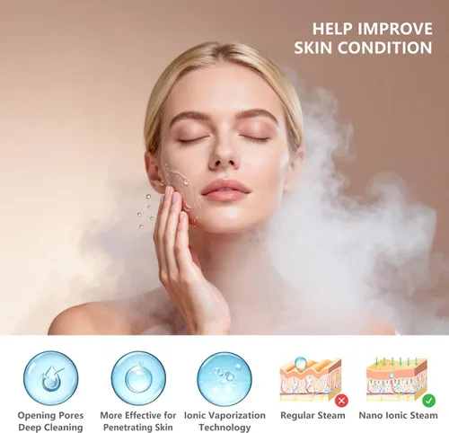 Miniatura 6 de Vaporizador Facial 3 en 1, Vaporizador para el Cabello, Humidificador de Aire con Niebla Caliente Hidratante, Sistema de Hidratación, Atomizador