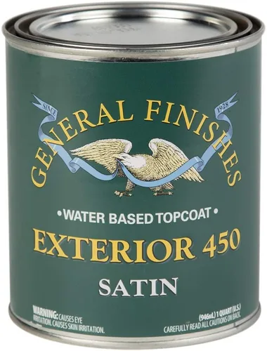 Miniatura 6 de General Finishes Exterior 450 Topcoat a base de agua, 1 galón, satén