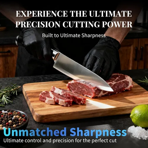 Miniatura 6 de Juego de cuchillos, juego de 15 piezas de cuchillos de cocina premium, cuchillo de chef de acero inoxidable de alto carbono ultra afilado, mango