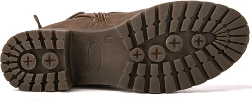 Miniatura 6 de Globalwin - Botas de motociclista para mujer, agujetas, a media pantorrilla, estilo militar, para festivales