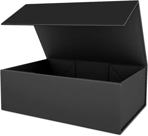 Caja de regalo negra de 10" x 6" x 3" con tapa de cierre magnético, caja de regalo para regalos, cajas de regalo de dama de honor, caja bonita, caja