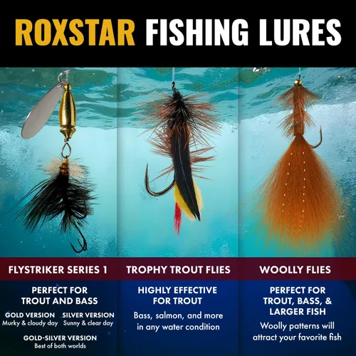 Miniatura 6 de RoxStar Fly Shop Trophy Trout - Paquete de 24 moscas húmedas y secas para trucha. Probado en todo el país para atrapar peces. Regalo de pesca