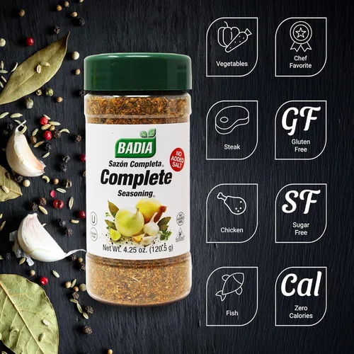 Miniatura 2 de Badia Condimento completo sin sal, 4.25 onzas – Mezcla de especias multiusos de ajo, cebolla, pimienta, hierbas y especias – Mezcla sabrosa