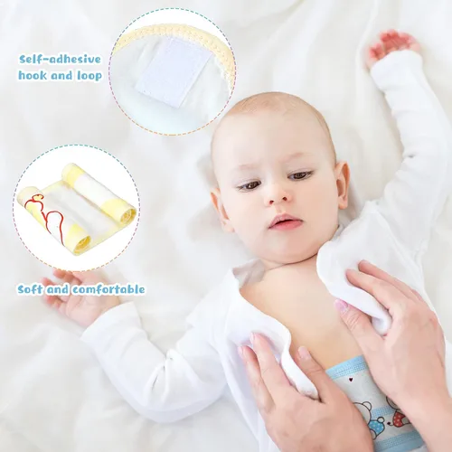 Miniatura 4 de SATINIOR 8 bandas de algodón para el ombligo recién nacido, bandas para el vientre del bebé, cordón umbilical para recién nacido, patrón de dibujos