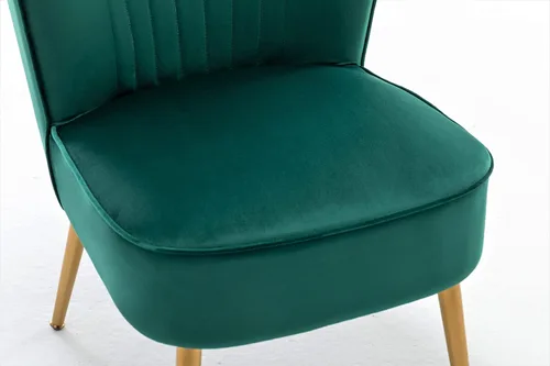 Miniatura 5 de Container Furniture Direct Silla moderna de terciopelo para sala de estar, dormitorio o entrada, diseño elegante y cómodo sin brazos con patas