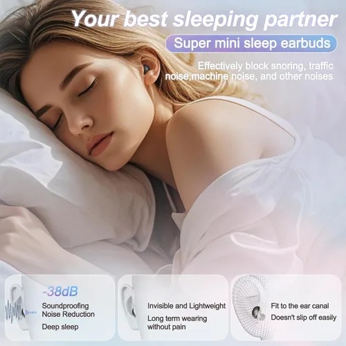 Miniatura 2 de Sleep Earbuds Wireless Bluetooth, Invisible Mini Hidden Headphones for Side Sleepers, Small Earbuds for Sleep Work Exercise (Nude)