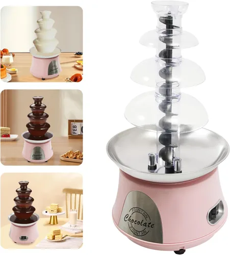 Miniatura 4 de Máquina de fuente de chocolate de 4 niveles, capacidad de 2.2 libras, fuente de chocolate eléctrica, para encimera, fuente de fondue de chocolate