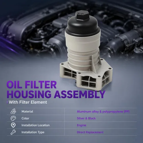 Miniatura 2 de Actualización de aluminio del filtro de aceite del motor de la vivienda W/elemento de filtro carcasa de aluminio EA839 3.0T 06M115401L 06M103175C