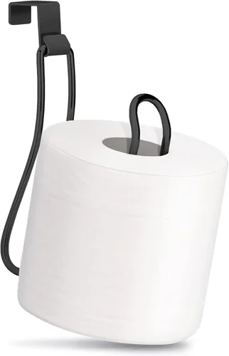 Sobre el tanque soporte de papel higiénico negro, soporte para papel higiénico, soporte para rollo de papel higiénico, almacenamiento de papel