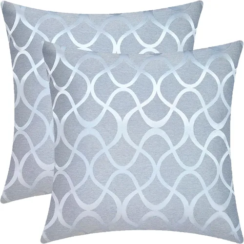 Miniatura 11 de CaliTime Juego de 2 fundas de almohada modernas, brillantes y opacos, con forma de onda, geométricas abstractas, para sofá, cama, sofá, decoración