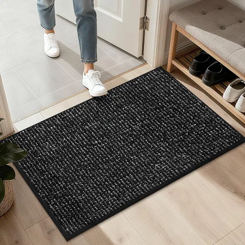 Miniatura 28 de BEQHAUSE Alfombra de Entrada de 20"x32" Tapete Interior para Puerta Antideslizante Lavable, Alfombras de Pasillo Absorbentes y Resistentes a Manchas