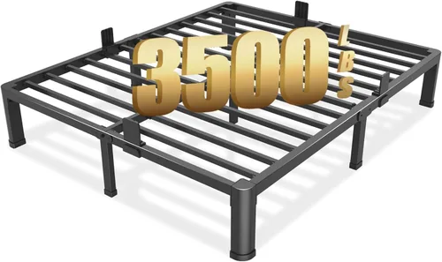 Miniatura 7 de FUIOBYVV Marcos de Cama Individual con Patas de Esquinas Redondeadas, 14 Pulgadas de Alto, 3500 Libras, Marco de Cama de Plataforma de Metal Extra