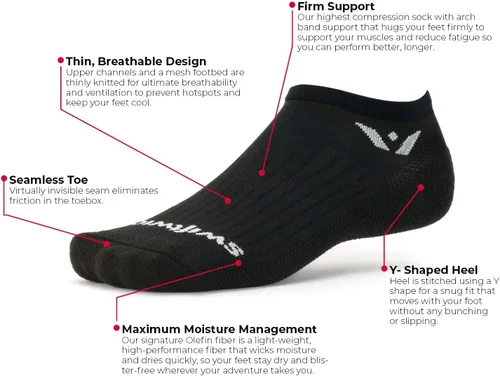 Miniatura 3 de Swiftwick - Calcetines para correr y ciclismo ASPIRE ZERO