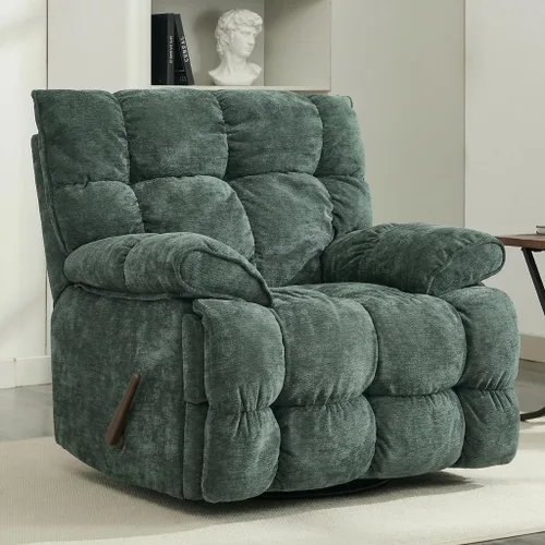 Miniatura 16 de Silla reclinable mecedora extra grande, sillón reclinable con giro eléctrico para sala de estar, reclinables mecedores acolchados extra anchos