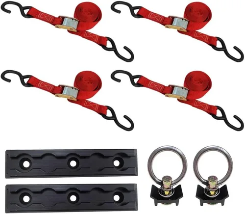 Miniatura 14 de Mega Cargo Control - Hebilla de leva resistente de 1" x 6' con ganchos S recubiertos de negro - WLL 400 lbs. Paquete de 4