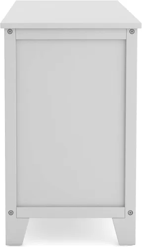 Miniatura 5 de Martha Stewart Estantería baja para niños (gris) - Organizador de almacenamiento de madera de 24 pulgadas con cubos de tela para sala