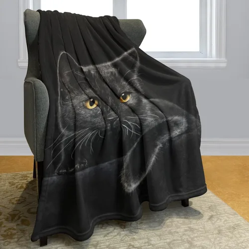 Miniatura 2 de HommomH Manta de gato negro para mujeres y niñas, regalos amantes de los gatos, manta de forro polar suave para sofá cama, acogedora decoración