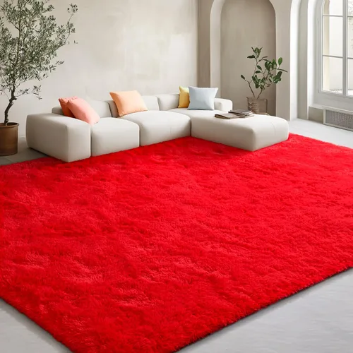 Miniatura 47 de EVOIONOS - Alfombra redonda gris para dormitorio, 5x5 pies; alfombras circulares suaves y esponjosas para sala de estar, alfombras de felpa peludas