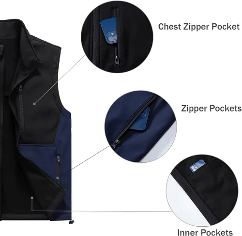 Miniatura 22 de Msmsse Chaleco ligero para hombre, con cuello alto, sin mangas, para senderismo, correr, golf