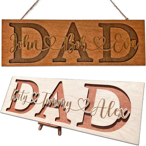Miniatura 13 de Marco personalizado First Dad Now Grandpa – Regalos para el Día del Padre para el abuelo de parte de los niños – Regalo de papá primerizo – Placa