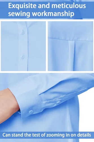 Miniatura 4 de TOLOVIC Wrinkle Free Womens Button Down Shirts for Women Long Sleeve Stretch Business Office Formal Work Blouses Tops