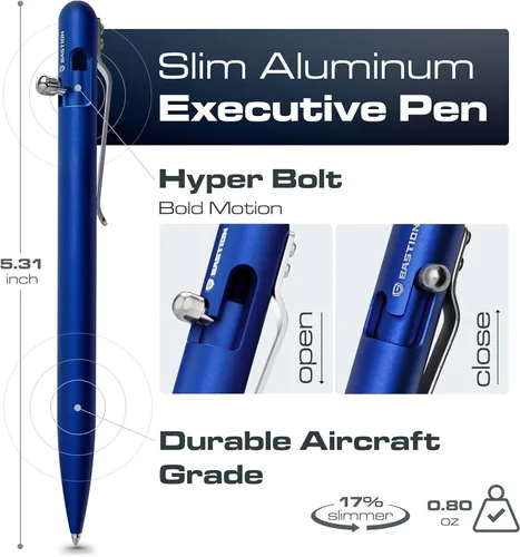 Miniatura 2 de BASTION® Bolígrafo de acción de perno delgado de lujo, bolígrafo EDC de aluminio ligero con punta fina, bolígrafo profesional para la escuela