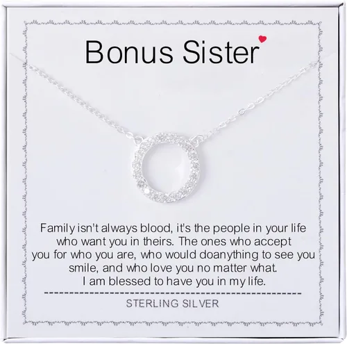 Miniatura 24 de Collar para mujeres y niñas, collar de círculos de plata de ley, collar de fuerza de coraje, guerreros, ideas de regalos