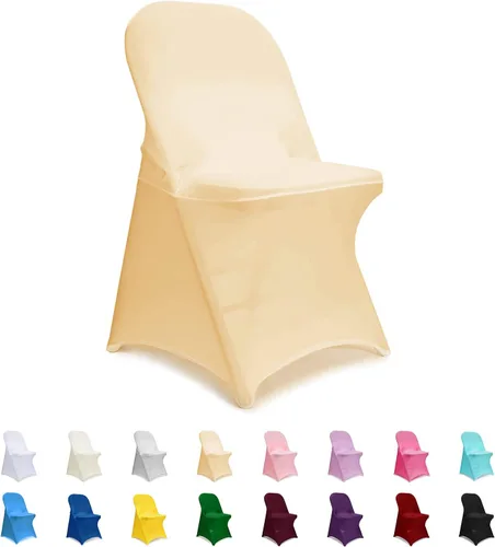 Miniatura 11 de ManMengJi Fundas para sillas plegables amarillas, fundas universales para sillas de 6 piezas, se adaptan a la mayoría de sillas plegables sin