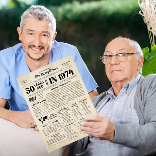 Miniatura 5 de Divertida tarjeta de cumpleaños número 50, tarjeta de cumpleaños de 1974 para novio, tarjeta de feliz cumpleaños 50 para mujeres y hombres, tarjeta