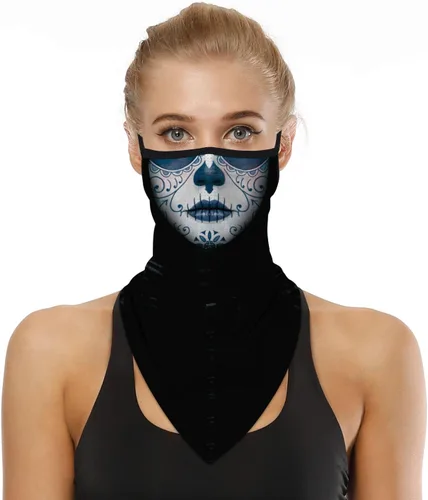 Miniatura 13 de YAYOUREL Polaina para el cuello, cubrebocas, bandanas para hombres y mujeres, de verano, UV, bufanda, cubrebocas, pasamontañas, diademas