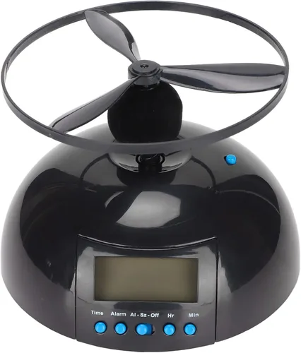 Plplaaoo Reloj despertador volador para durmientes pesados, helicóptero LED helicóptero, helicóptero, helicóptero, helicóptero, hélice, novedoso,