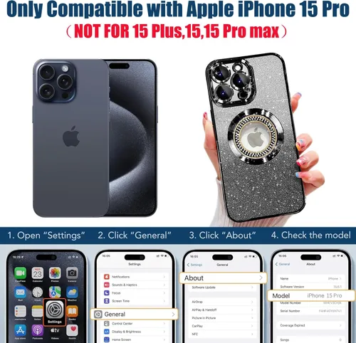 Miniatura 383 de Misscase Funda magnética con purpurina para iPhone 11 compatible con MagSafe, protección completa, delgada, a prueba de golpes, antiarañazos
