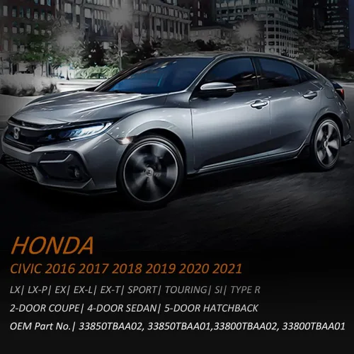 Miniatura 5 de Bestview 2 luces de posición laterales para Honda Civic de 10ª generación 2016-2021 Coupé Hatchback: lente ahumada parachoques delantero, luces