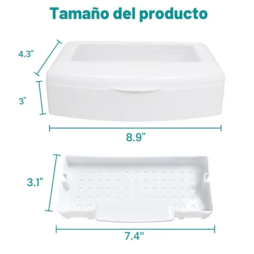 Miniatura 4 de Caja esterilizadora de herramientas de uñas, bandeja de esterilización de plástico para pinzas, extensiones de pestañas, implemento de uñas