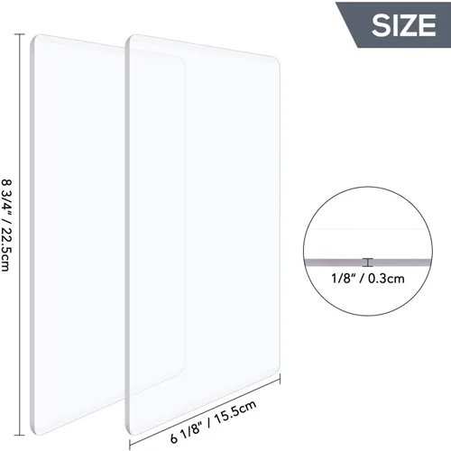 Miniatura 2 de BAOFALI 6 unidades/3 pares de almohadillas de corte estándar para máquina de troquelar; placas de corte de plástico de policarbonato transparente, 6