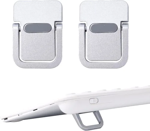 Miniatura 9 de Penitue 4pcs Mini Keyboard Riser, Self-Adhesive Portable Small Laptop Tilt Stand Zinc Alloy Lifter Feet Foldable & Invisible Computer Notebook