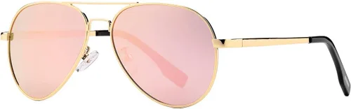 Gleyemor Lentes de sol polarizados estilo aviador para niños y niñas, jóvenes, adolescentes, dos tamaños de 1.969 in y 2.047 in