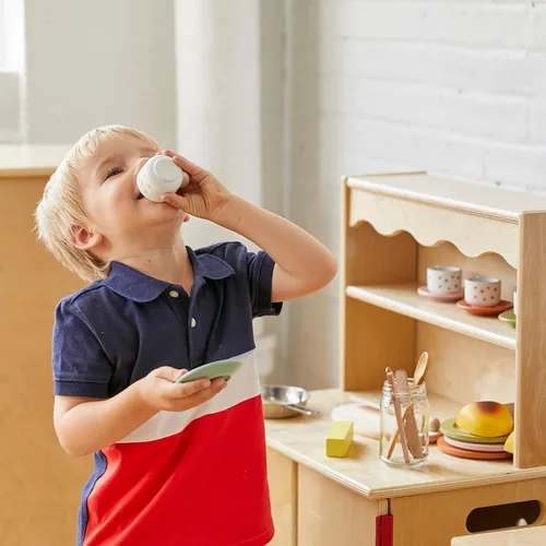 Miniatura 11 de ECR4Kids Cocina de Juguete Armario de Almacenamiento, Juguete de Madera, Natural