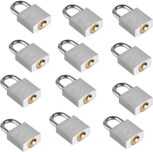 Miniatura 10 de Guliffen Paquete de 2 candados de aluminio con llave, cerradura de almohadilla con 1-9/16 pulgadas (1.575 in) de ancho, cerradura de llave