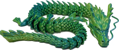Miniatura 9 de Dragón impreso en 3D – Personalizable, hecho a pedido, juguete articulado del dragón mítico, regalo (M, negro con vientre verde lima)