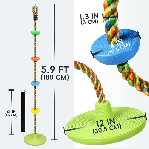 Miniatura 2 de ZNCMRR Cuerda de Escalada para Columpio de Árbol, Asiento de Columpios Resistente de Reemplazo para Niños, Asiento de Columpios de Escalada