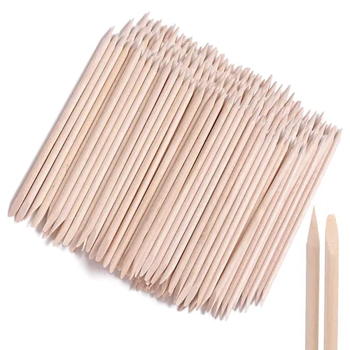 Miniatura 10 de Palitos de madera naranja para arte de uñas, 50 unidades, herramienta multifuncional para quitar cutículas, manicura y pedicura, 4.5 pulgadas