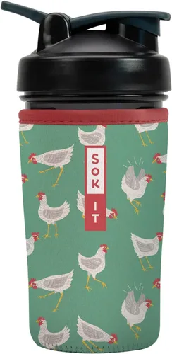 Miniatura 14 de Sok It BotlSok Botella Mezcladora de Proteínas con Funda Aislante de Neopreno (Floral Abstracto, Se Ajusta a Mezcladoras de 24oz)