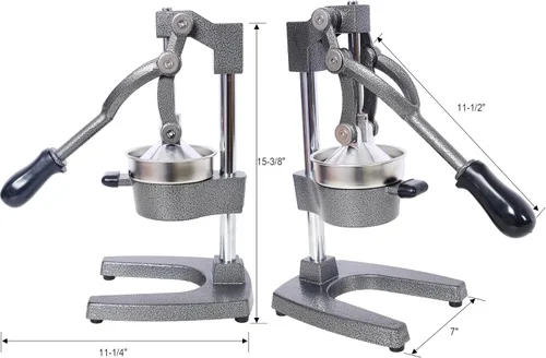 Miniatura 2 de Exprimidor comercial de cítricos de hierro fundido, prensa manual extra grande de jugo de naranja, exprimidor de mano resistente para uso en Gris